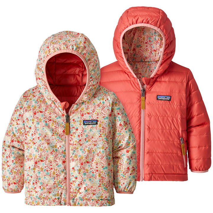 Patagonia Reversible Down Sweater Hoodie - Toddler Girls' Untamed Ditsy: Pink Opal