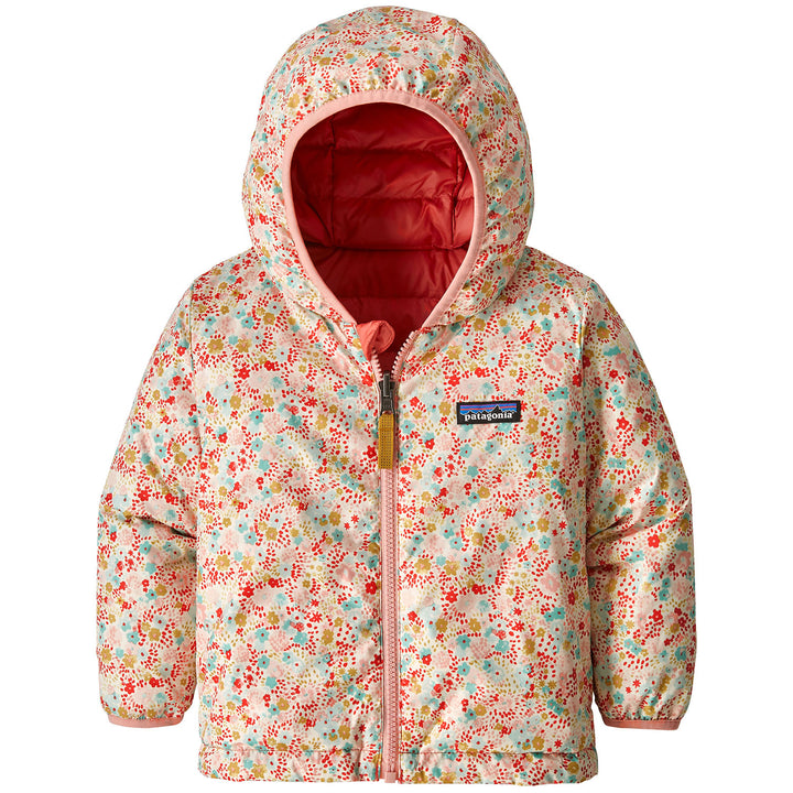 Patagonia Reversible Down Sweater Hoodie - Toddler Girls' Untamed Ditsy: Pink Opal