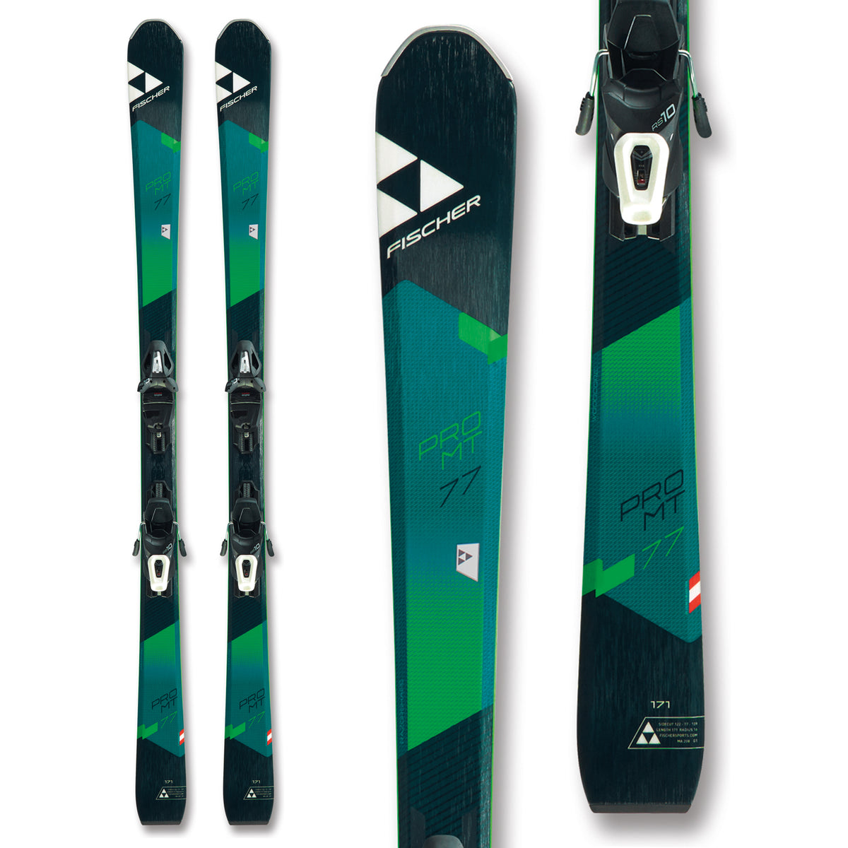 Fischer Pro MTN 77 Skis + RS 10 GW Powerrail Bindings 2019