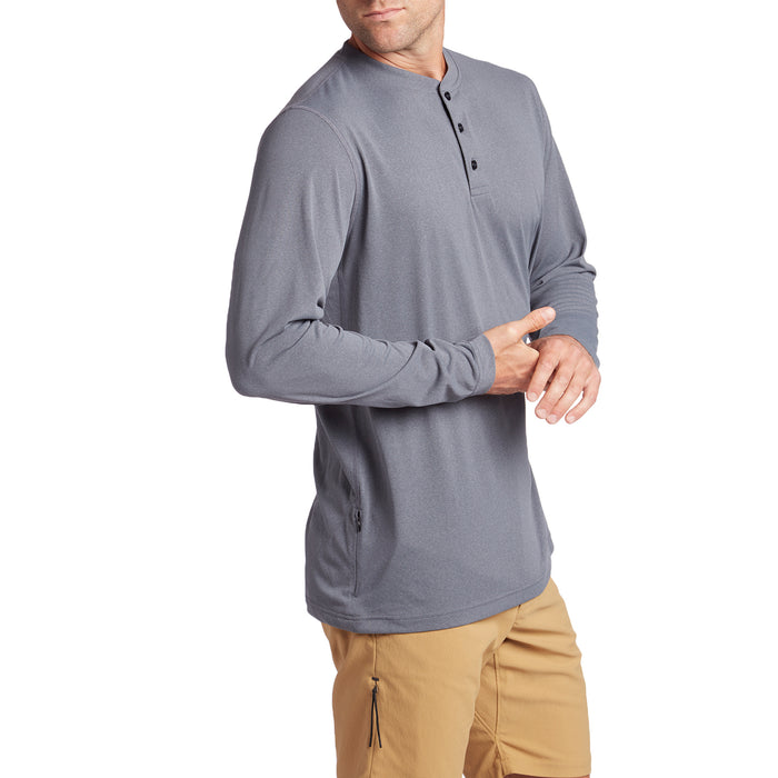evo Ballard Active Henley Long-Sleeve T-Shirt Charcoal
