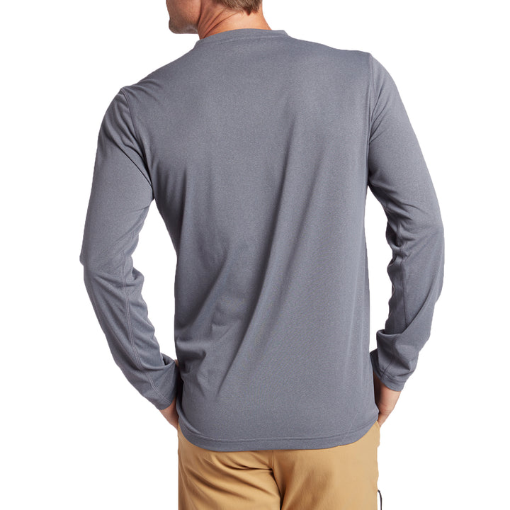 evo Ballard Active Henley Long-Sleeve T-Shirt Charcoal