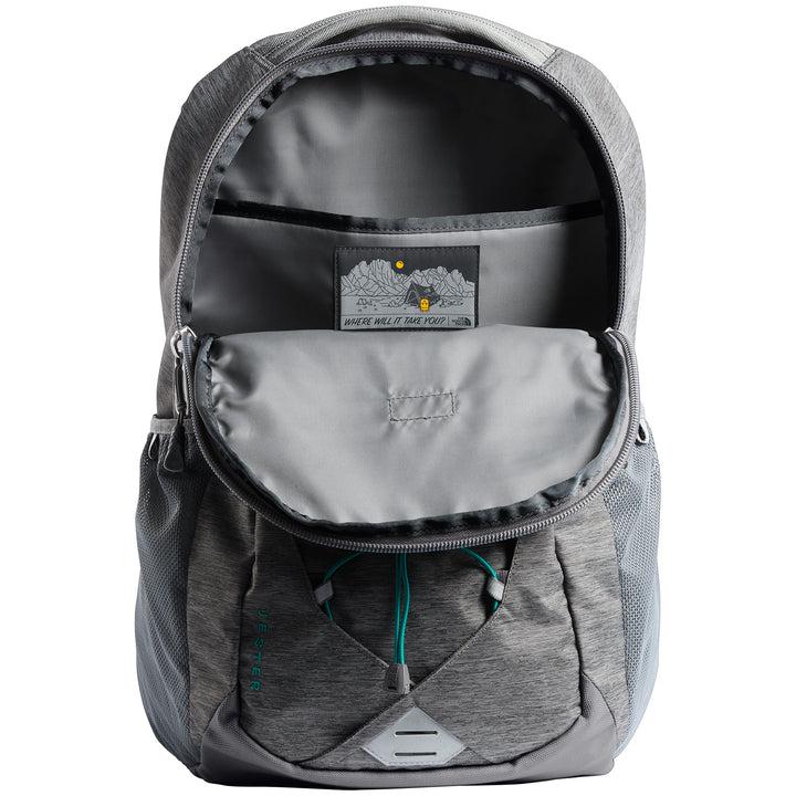 The North Face Jester Backpack - Women's Zinc Grey Light Heather/Kokomo Green