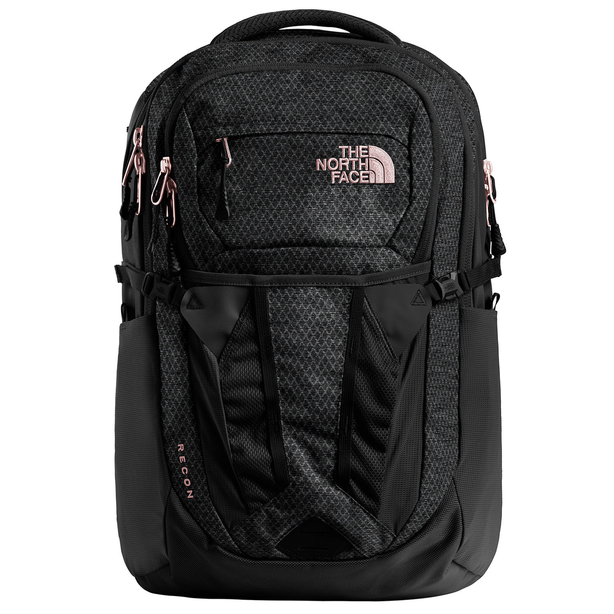 The North Face Recon Backpack - Women's TNF Black Heather/Burnt Coral Metallic