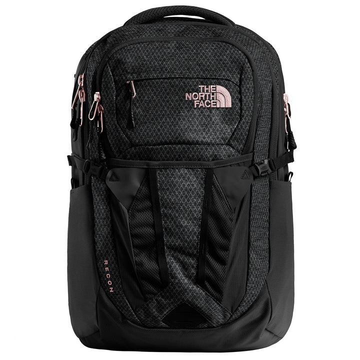 The North Face Recon Backpack - Women's TNF Black Heather/Burnt Coral Metallic