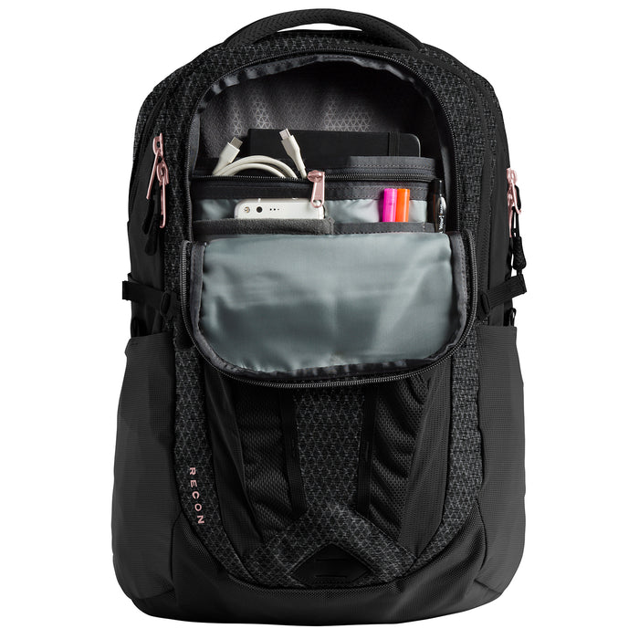 The North Face Recon Backpack - Women's TNF Black Heather/Burnt Coral Metallic