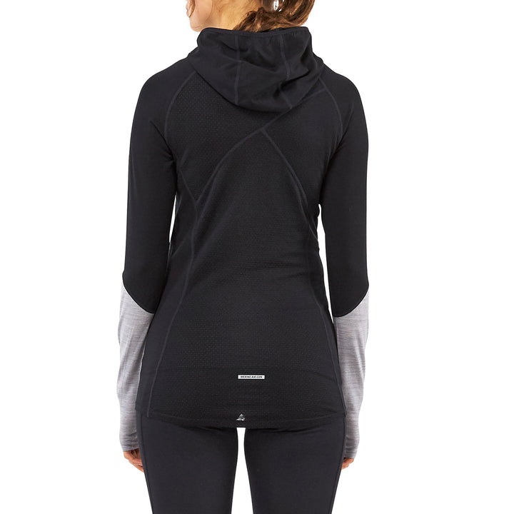 MONS ROYALE Bella Tech Hoodie - Women's Black/Grey Marl