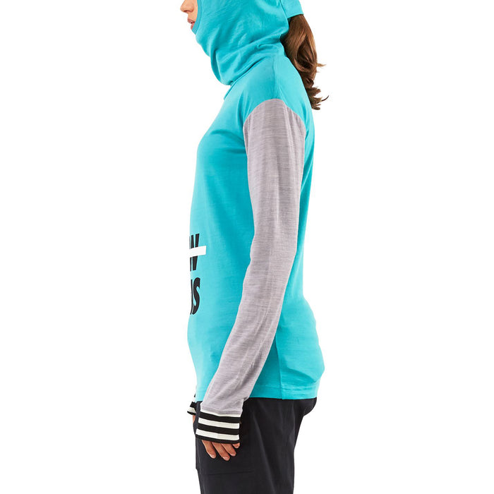 MONS ROYALE Yotei BF Powder Hood Top - Women's Tropicana/Grey Marl