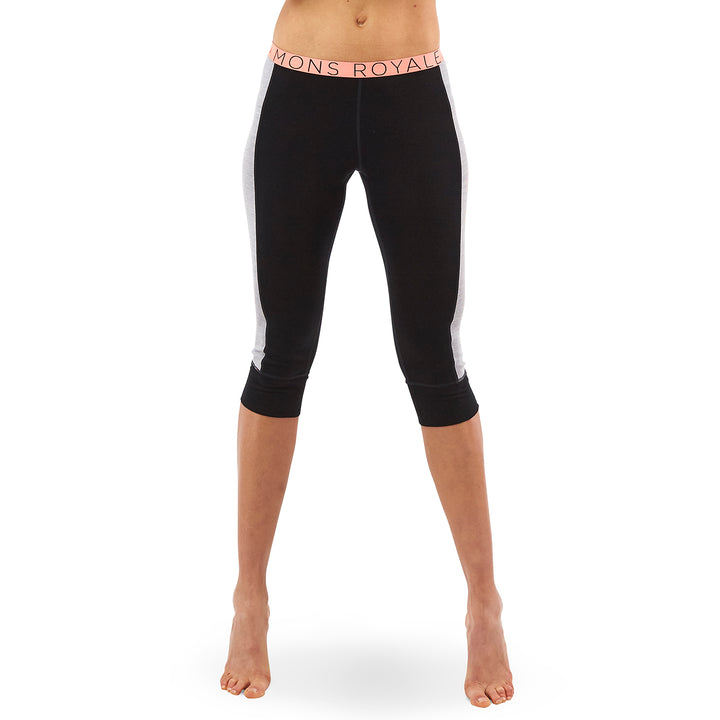 MONS ROYALE Alagna 3/4 Leggings - Women's Black/Grey Marl