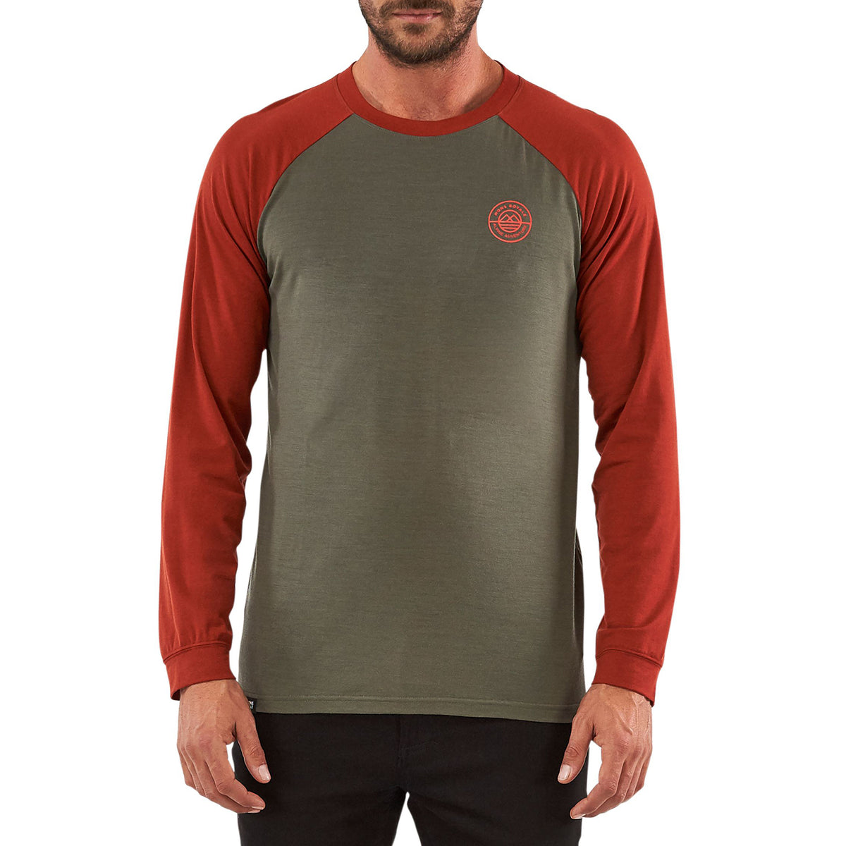 MONS ROYALE Icon Raglan Long-Sleeve Shirt Clay/Olive