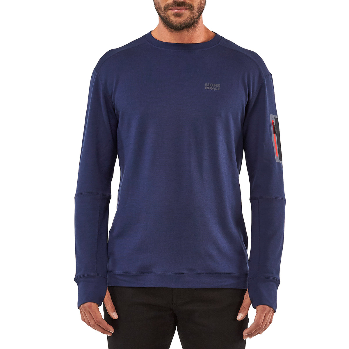 MONS ROYALE The Harkin Jersey Crew Top Navy