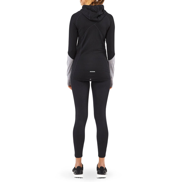 MONS ROYALE Bella Tech Hoodie - Women's Black/Grey Marl