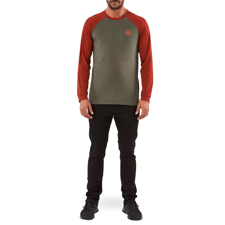 MONS ROYALE Icon Raglan Long-Sleeve Shirt Clay/Olive