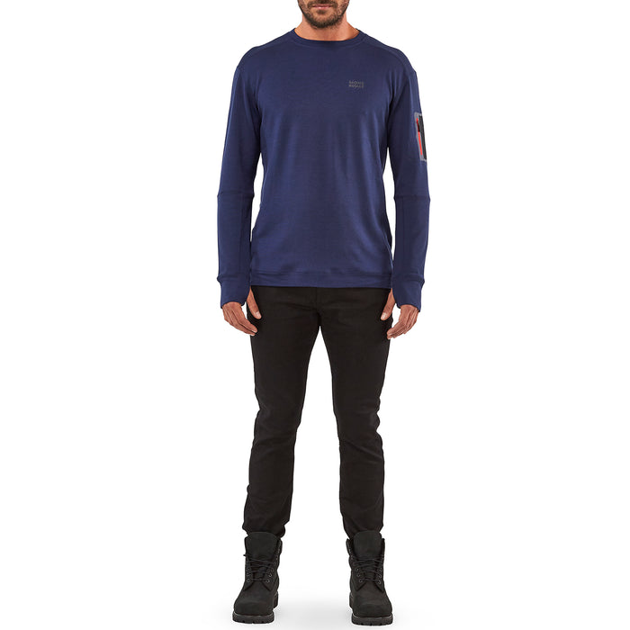 MONS ROYALE The Harkin Jersey Crew Top Navy