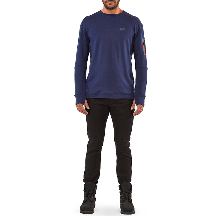 MONS ROYALE The Harkin Jersey Crew Top Navy