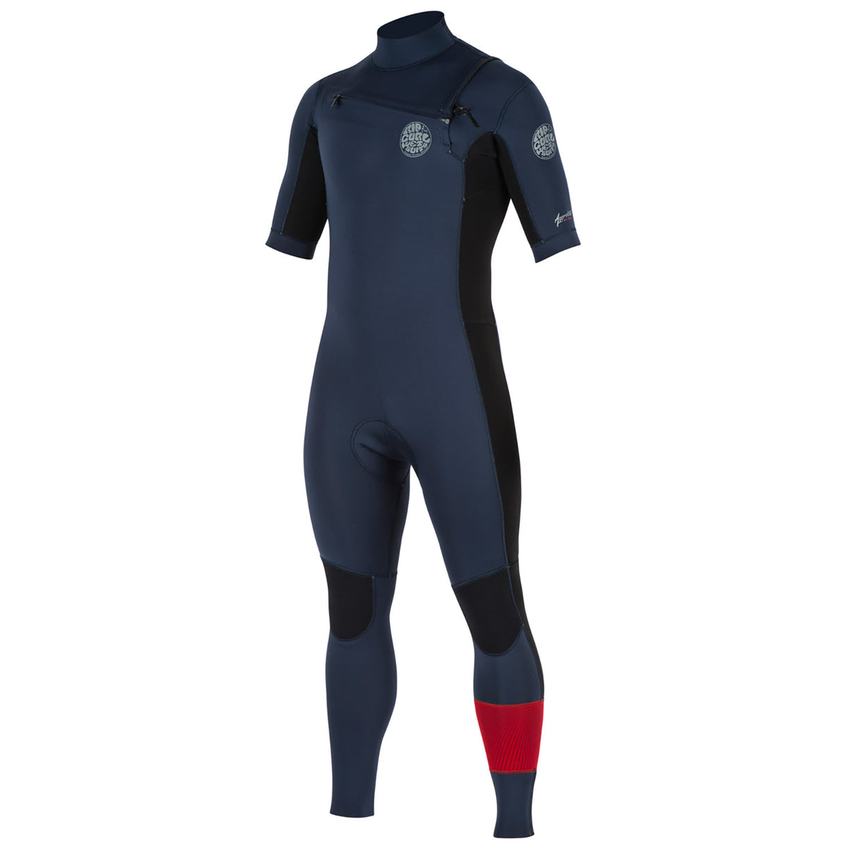 Rip Curl 2mm Aggrolite Short Sleeve Chest Zip Wetsuit Red
