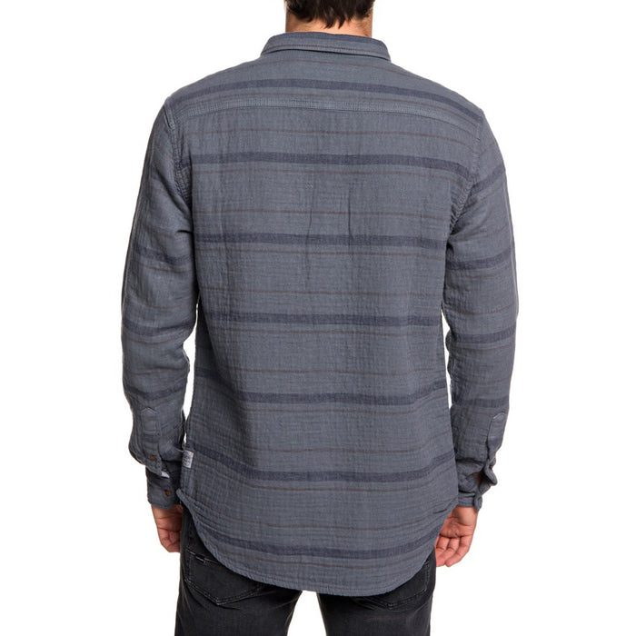 Quiksilver Hamada Life Long-Sleeve Shirt Iron Gate Striped Flannel