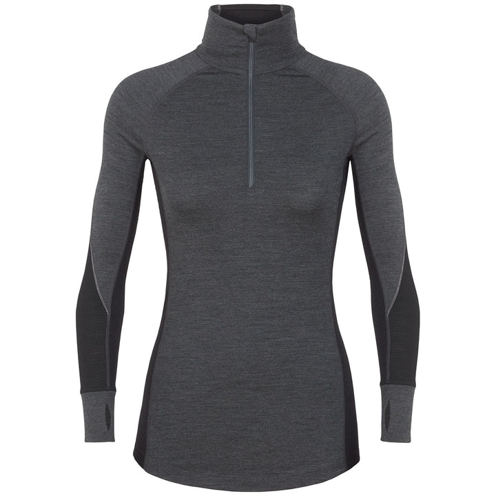 Icebreaker Zone 260 Midweight 1/2 Baselayer Top - Women's Jet Heather/Black/Snow- do not use