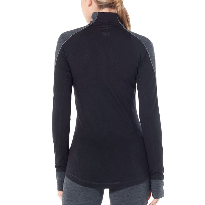 Icebreaker Zone 260 Midweight 1/2 Baselayer Top - Women's Jet Heather/Black/Snow- do not use