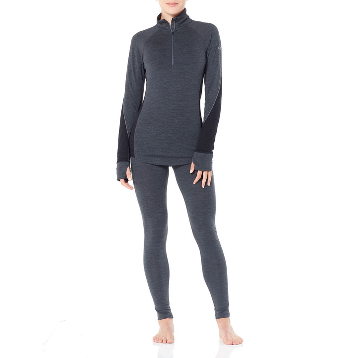 Icebreaker Zone 260 Midweight 1/2 Baselayer Top - Women's Jet Heather/Black/Snow- do not use