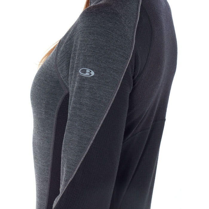 Icebreaker Zone 260 Midweight 1/2 Baselayer Top - Women's Jet Heather/Black/Snow- do not use
