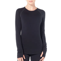 Icebreaker Zone 200 Midweight Baselayer Crew Top - Women's Black/Mineral::Black/Mineral