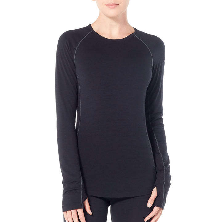 Icebreaker Zone 200 Midweight Baselayer Crew Top - Women's Black/Mineral