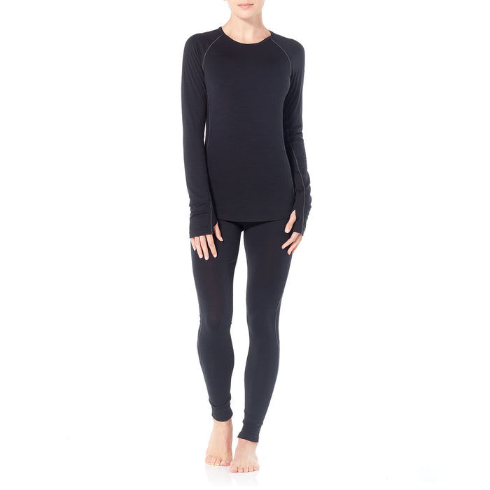 Icebreaker Zone 200 Midweight Baselayer Crew Top - Women's Black/Mineral