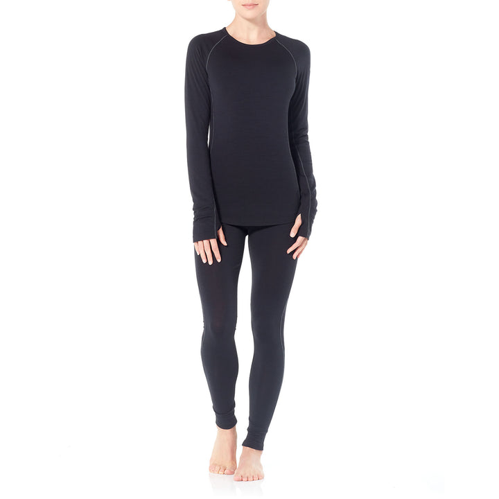 Icebreaker Zone 200 Midweight Baselayer Crew Top - Women's Black/Mineral
