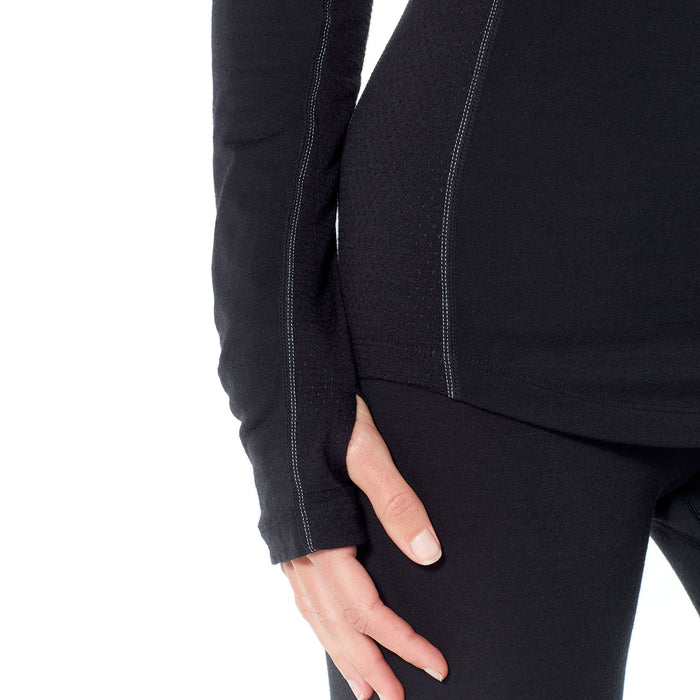 Icebreaker Zone 200 Midweight Baselayer Crew Top - Women's Black/Mineral