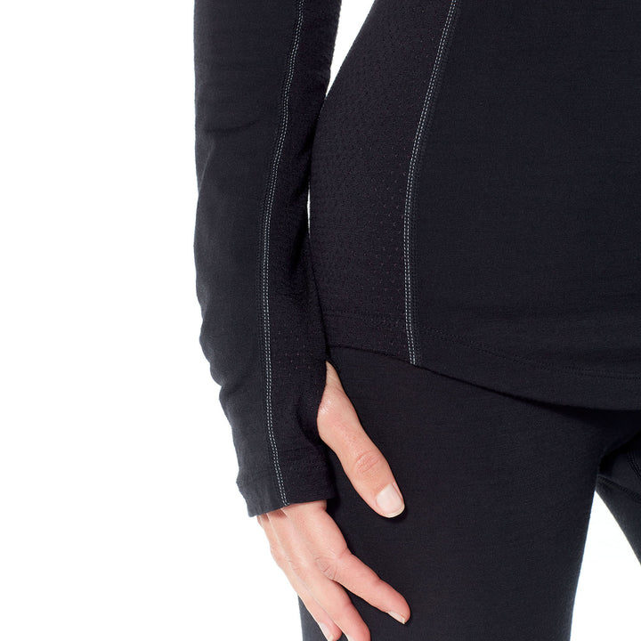 Icebreaker Zone 200 Midweight Baselayer Crew Top - Women's Black/Mineral