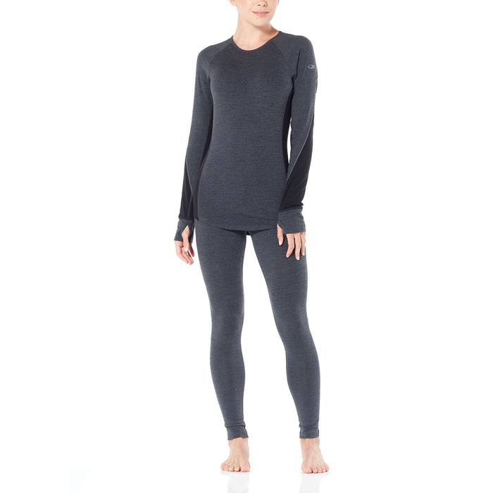 Icebreaker Zone 260 Midweight Baselayer Bottoms - Women's Jet Heather/Black/Snow-do not use