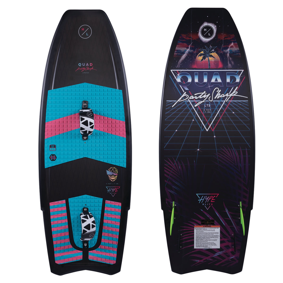 Hyperlite Party Shark Quad LTD Wakesurf Board 2019