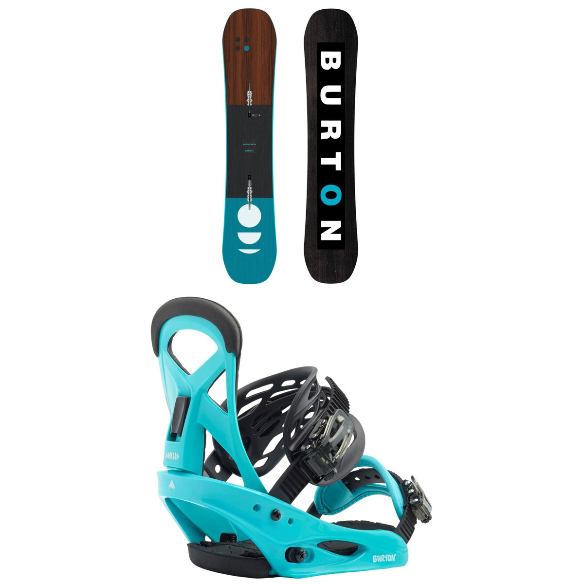 Burton Custom Smalls Snowboard - Boys' + Burton Smalls Snowboard Bindings - Kids' 2019