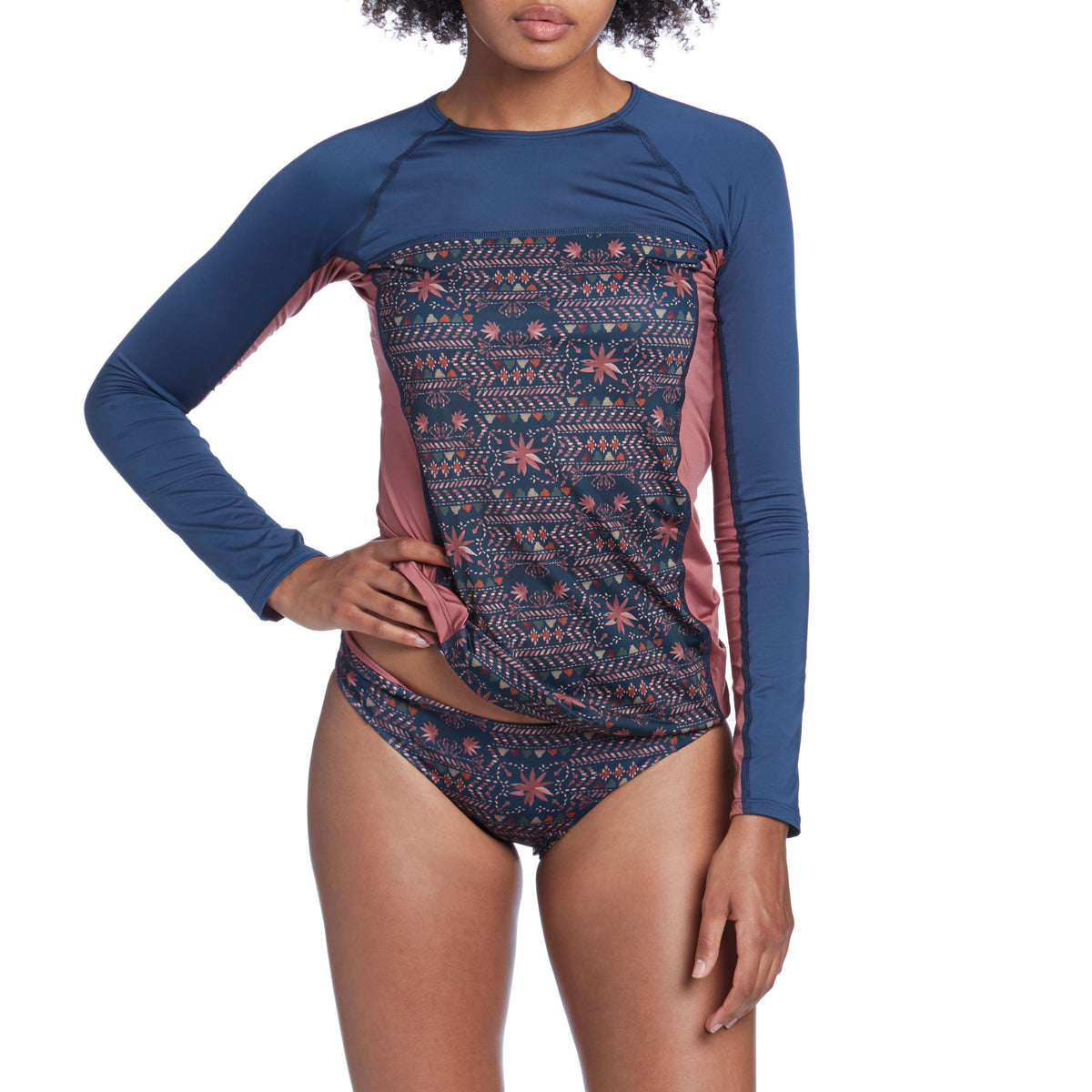 Patagonia Micro Swell Rashguard - Women's Fireside Folk: Navy Blue