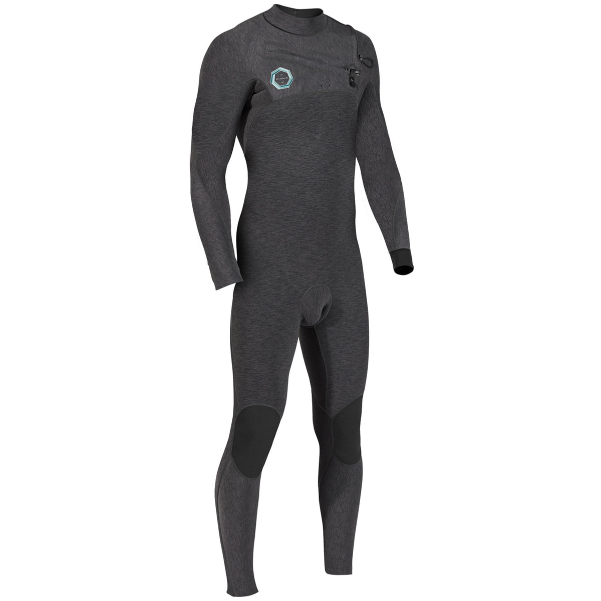 Vissla High Seas Drainer 3/2 Chest Zip Wetsuit Black Heather