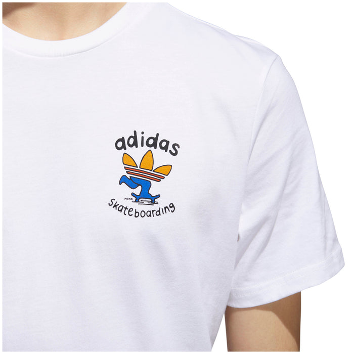 Adidas Pushing Tree T-Shirt White/Orange/Tactile Yellow