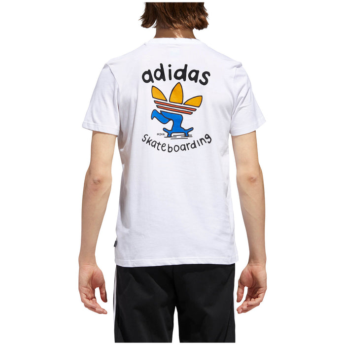 Adidas Pushing Tree T-Shirt White/Orange/Tactile Yellow