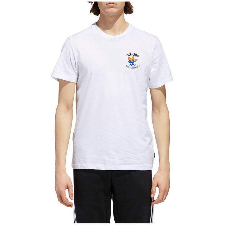 Adidas Pushing Tree T-Shirt White/Orange/Tactile Yellow