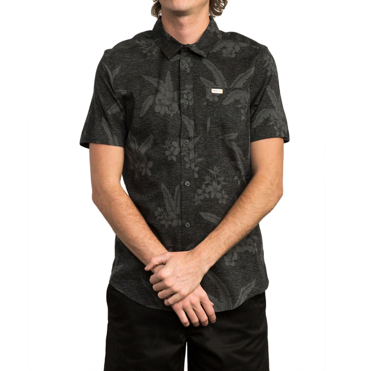 RVCA Andrew Reynolds Hawaiian Short-Sleeve Shirt Pirate Black