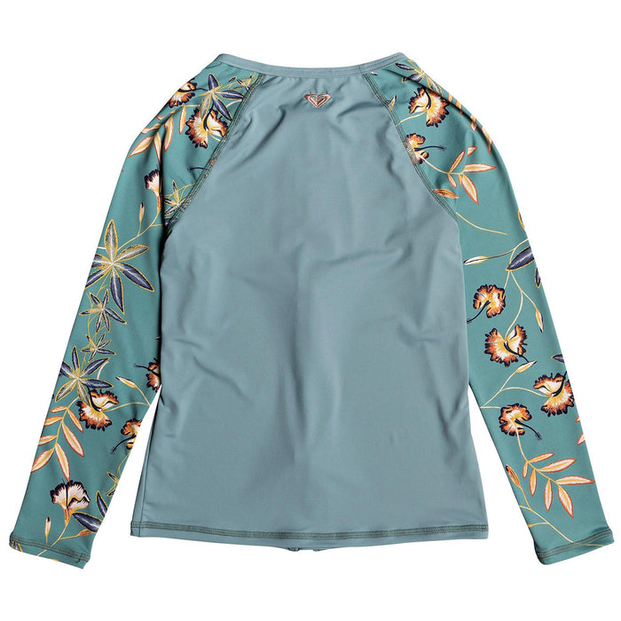 Roxy Born In Waves Long-Sleeve Rashguard - Girls' Trellis Bird Flower