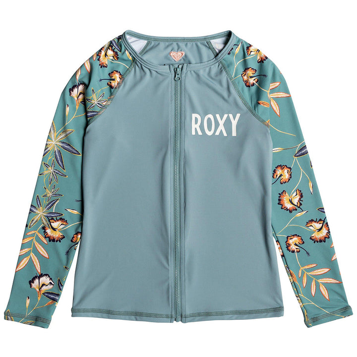 Roxy Born In Waves Long-Sleeve Rashguard - Girls' Trellis Bird Flower
