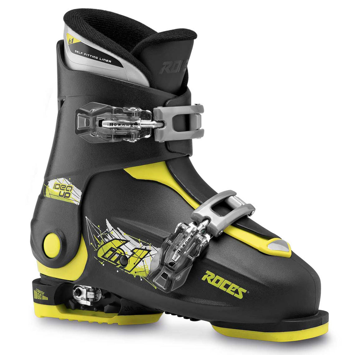 Roces Idea Adjustable Alpine Ski Boots (19-22) - Kids' 2020 Black/Lime Green
