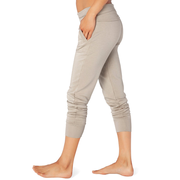 Beyond Yoga Cozy Fleece Foldover Sweatpants - Women's Texas Taupe
