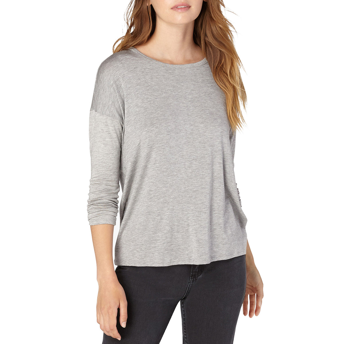 Beyond Yoga Draw The Line Tie Back Pullover - Women's Light Heather Grey