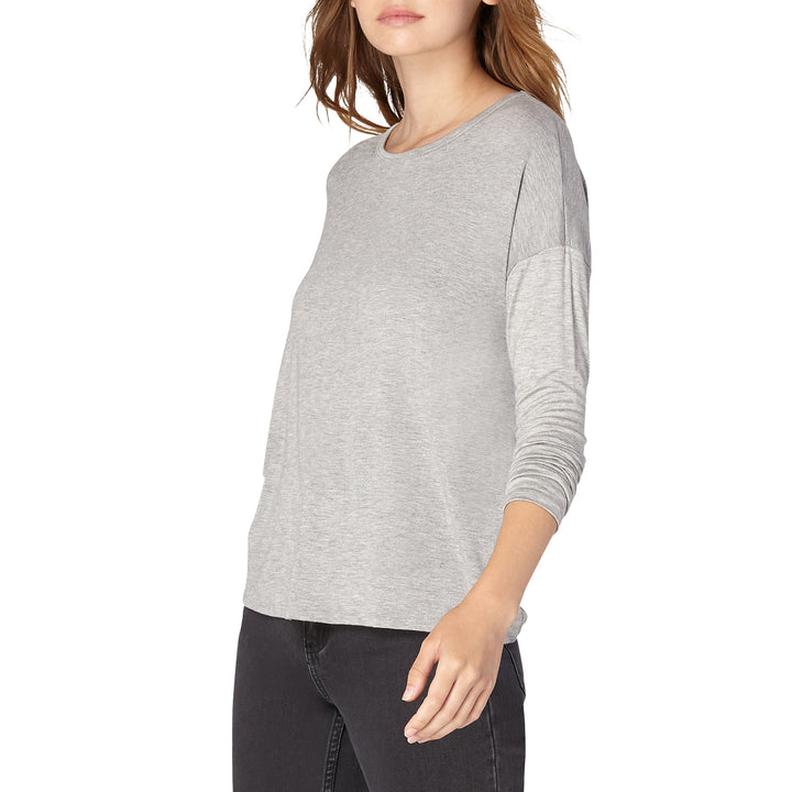 Beyond Yoga Draw The Line Tie Back Pullover - Women's Light Heather Grey