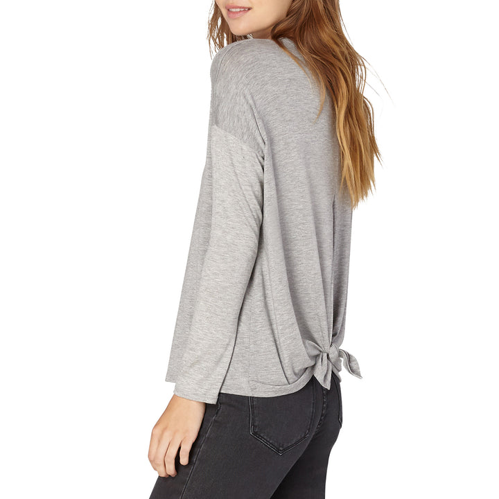 Beyond Yoga Draw The Line Tie Back Pullover - Women's Light Heather Grey