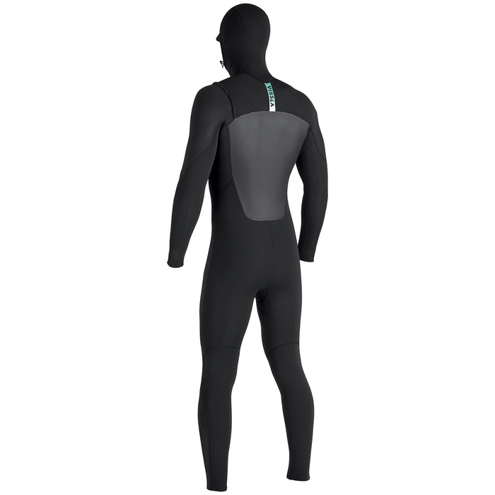 Vissla 7 Seas 4/3 Hooded Chest Zip Wetsuit Black With Jade