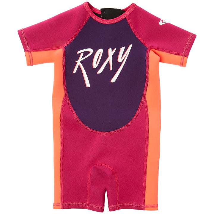 Roxy 1.5mm Syncro Back Zip Short Sleeve Springsuit - Toddler Girls' Magenta/Vermillon