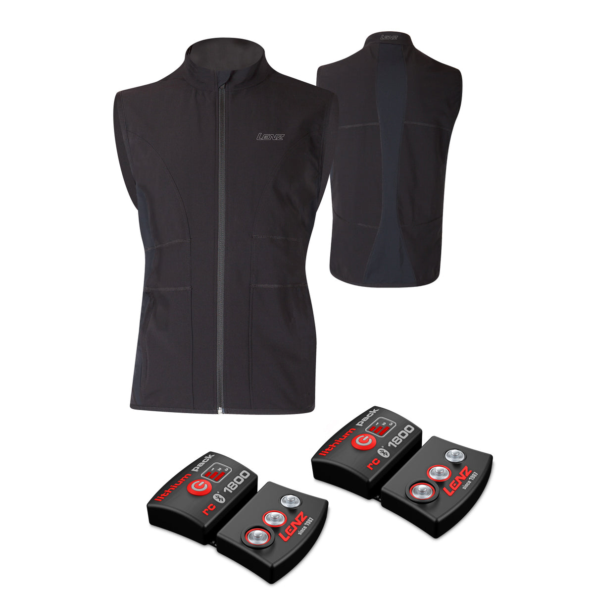 Lenz Heat Vest + Set of rcB 1800 Lithium Battery Packs