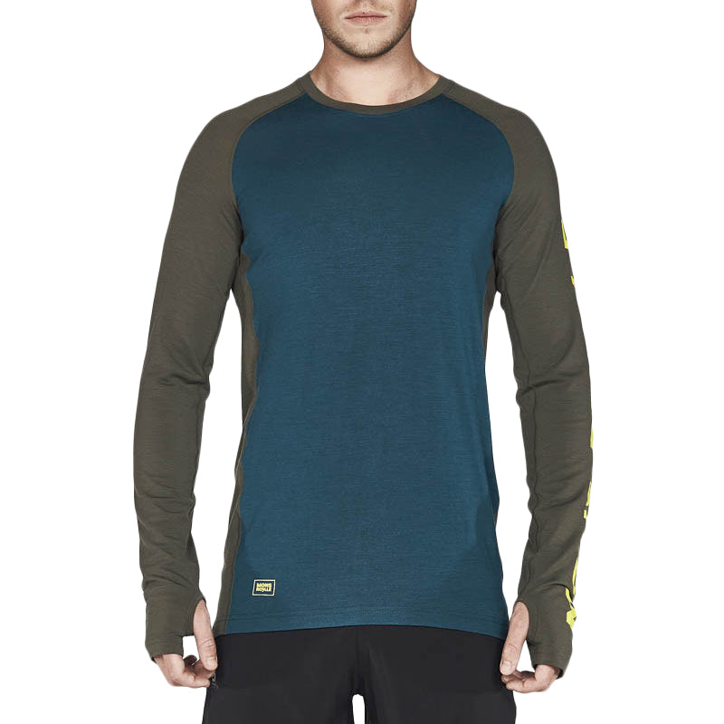 MONS ROYALE Temple Tech Long-Sleeve Shirt Oily Blue/Olive